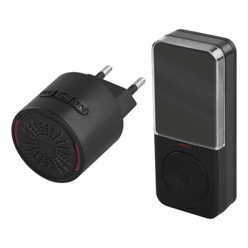Bezprzewodowy dzwonek do gniazdka 230V + 1xCR2032 czarny