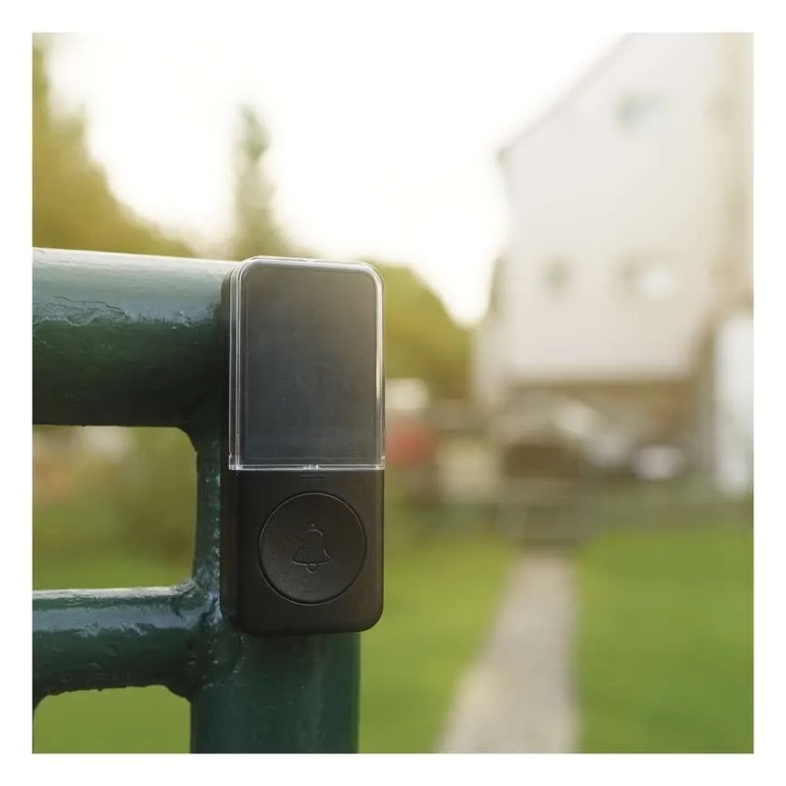 Bezprzewodowy dzwonek do gniazdka 230V + 1xCR2032 czarny