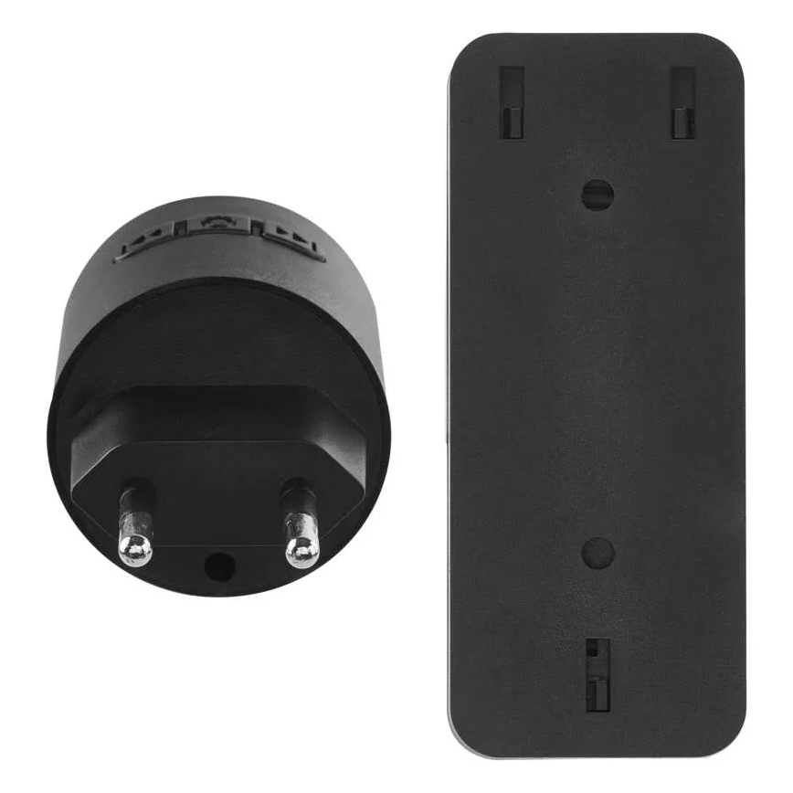 Bezprzewodowy dzwonek do gniazdka 230V + 1xCR2032 czarny