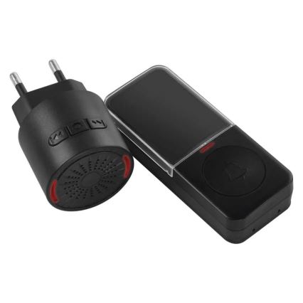 Bezprzewodowy dzwonek do gniazdka 230V + 1xCR2032 czarny