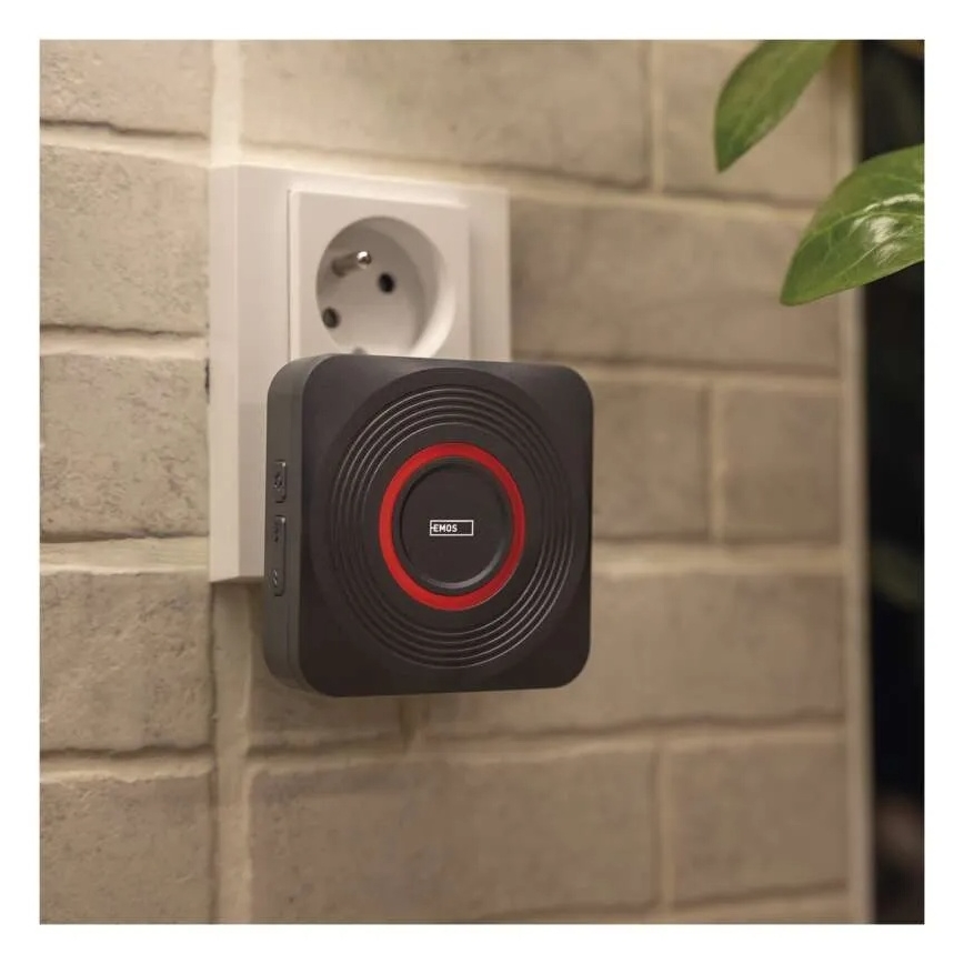 Bezprzewodowy dzwonek do gniazdka GoSmart 230V + 1xCR2032 szary Wi-Fi