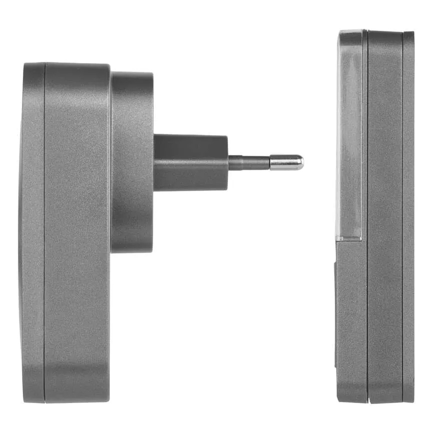 Bezprzewodowy dzwonek do gniazdka GoSmart 230V + 1xCR2032 szary Wi-Fi