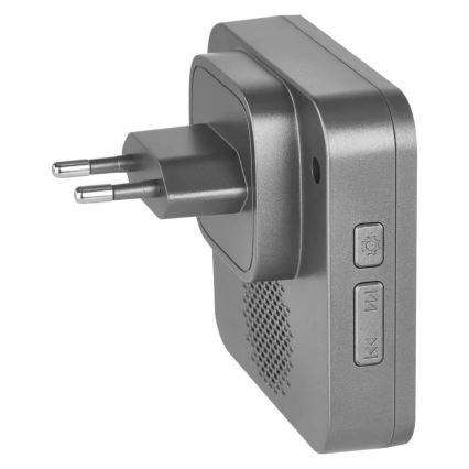 Bezprzewodowy dzwonek do gniazdka GoSmart 230V + 1xCR2032 szary Wi-Fi