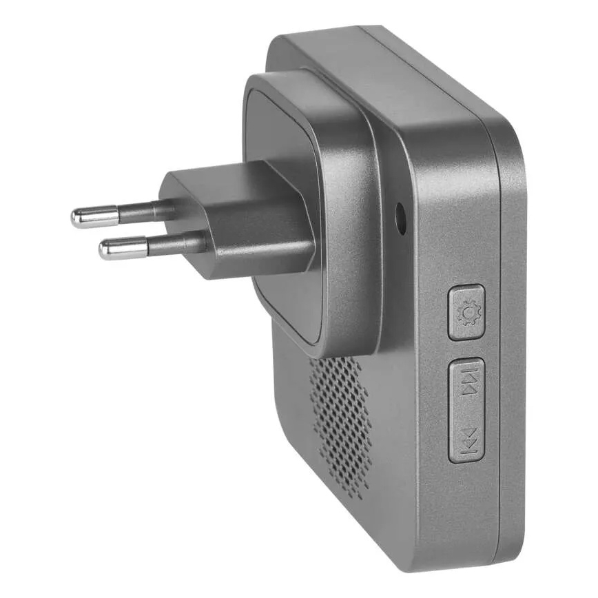 Bezprzewodowy dzwonek do gniazdka GoSmart 230V + 1xCR2032 szary Wi-Fi