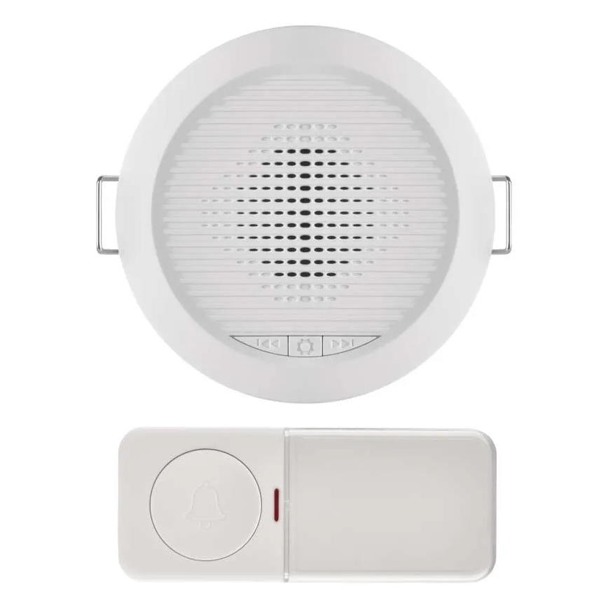 Bezprzewodowy dzwonek do zabudowy 230V + 1xCR2032 biały