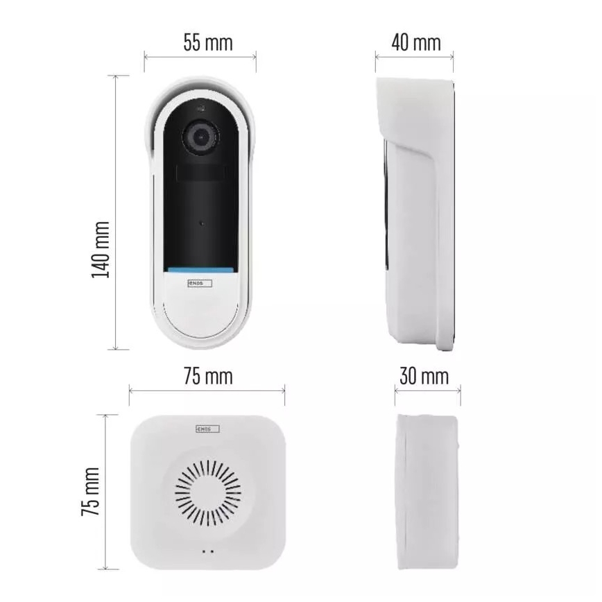 Bezprzewodowy dzwonek do drzwi z czujnikiem ruchu GoSmart 5V 3xAA IP65 Wi-Fi Tuya