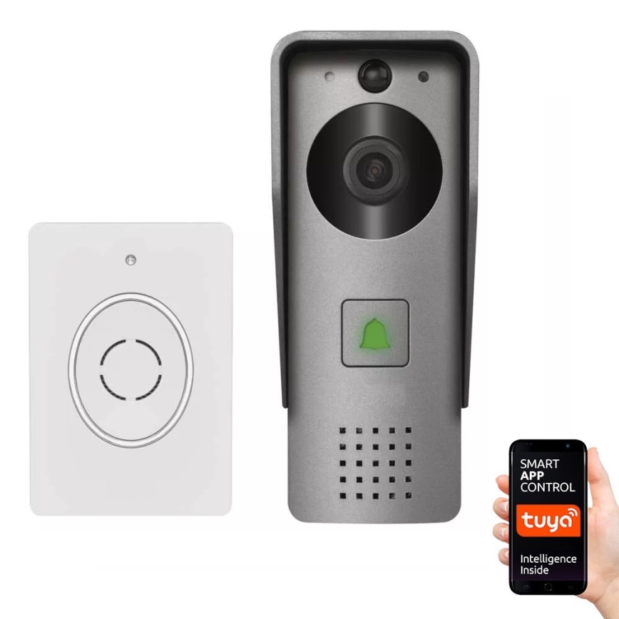 Bezprzewodowy dzwonek wideo z czujnikiem ruchu GoSmart 12V 3xAA IP44 Wi-Fi Tuya