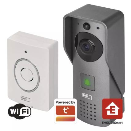 Bezprzewodowy dzwonek wideo z czujnikiem ruchu GoSmart 12V 3xAA IP44 Wi-Fi Tuya