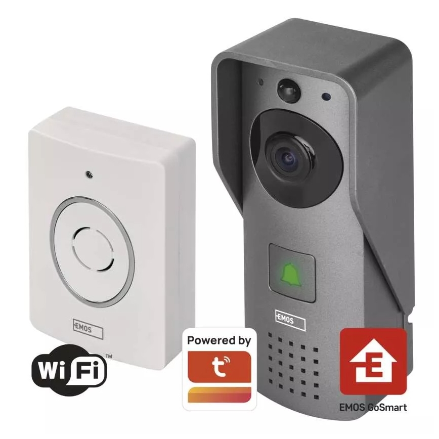 Bezprzewodowy dzwonek wideo z czujnikiem ruchu GoSmart 12V 3xAA IP44 Wi-Fi Tuya