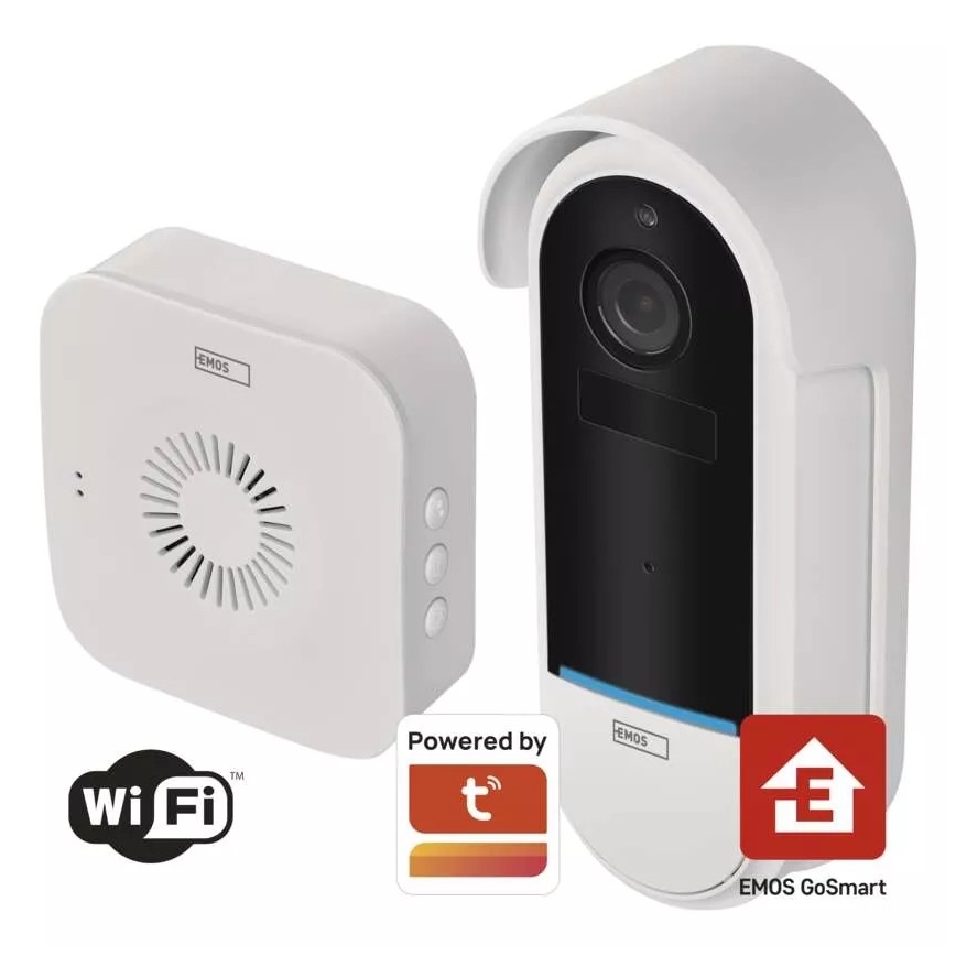 Bezprzewodowy dzwonek wideo z czujnikiem ruchu GoSmart 5V 3xAA IP65 Wi-Fi Tuya