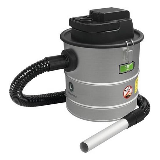 Bezprzewodowy odkurzacz do popiołu z filtrem HEPA 12 l 110W/18V 2000 mAh matowy chrom