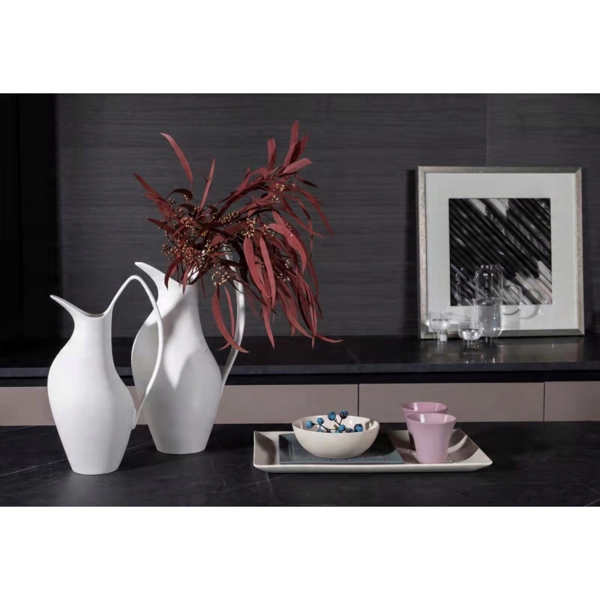 Biała ceramiczna waza 33x17x19 cm