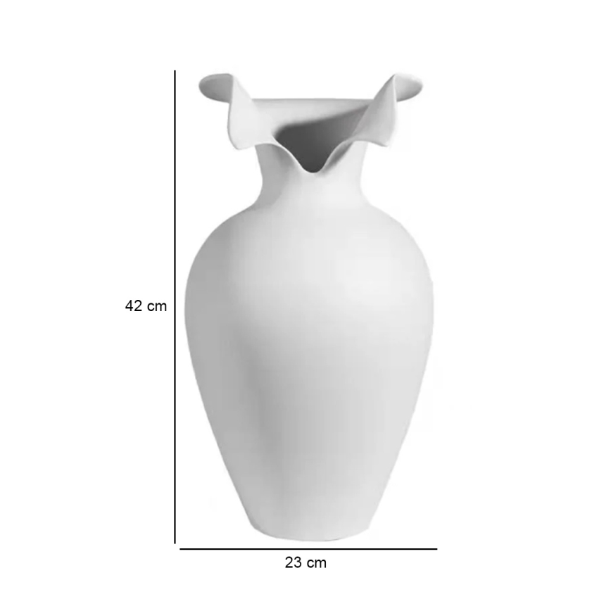 Biała ceramiczna waza 41,5 x 23 cm