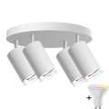 Białe, 4xGU10/6,5W/230V 2700-6500K Wi-Fi, ściemnialne oświetlenie sufitowe LED RGBW TURYN, IP44