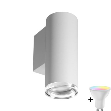 Białe dimmowalne oświetlenie ścienne do łazienki LED RGBW TURYN 1xGU10/6,5W/230V 2700-6500K Wi-Fi IP44