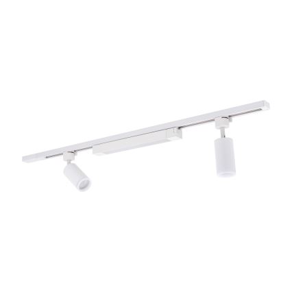 Białe oświetlenie LED punktowe w systemie szynowym TRACER 2xGU10/10W/230V + LED/20W 1 m