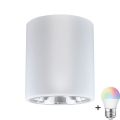Białe punktowe oświetlenie LED RGBW JUPITER 1xE27/6,5W/230V 2700-6500K Wi-Fi o średnicy 13 cm