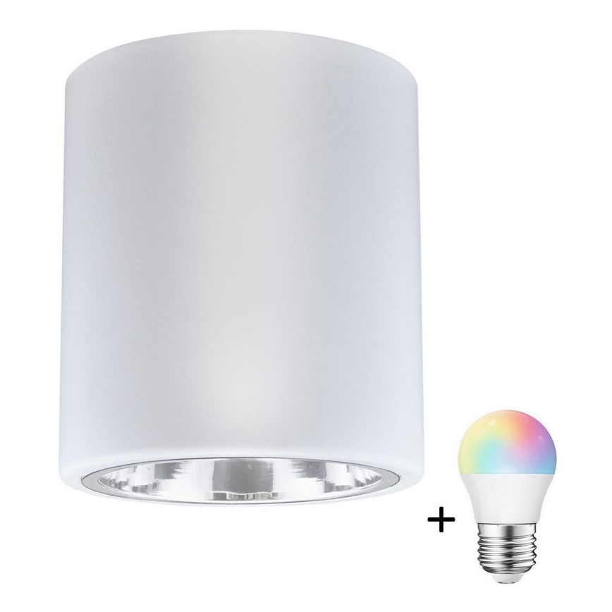 Białe punktowe oświetlenie LED RGBW JUPITER 1xE27/6,5W/230V 2700-6500K Wi-Fi o średnicy 13 cm