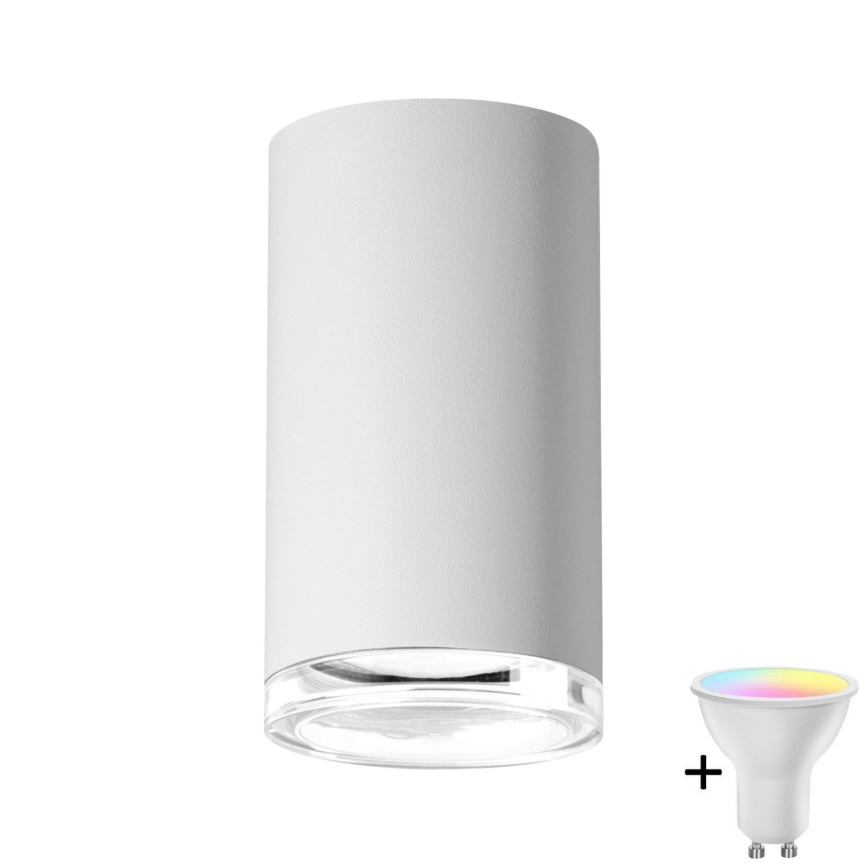 Białe, ściemniane punktowe oświetlenie łazienkowe LED RGBW TURYN 1xGU10/6,5W/230V 2700-6500K Wi-Fi IP44