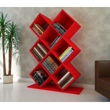 Biblioteczka KUMSAL 129x90 cm czerwona