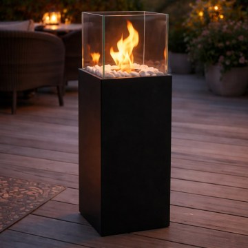 Biokominek ALICANTE 26,5x80,5 cm 2kW czarny