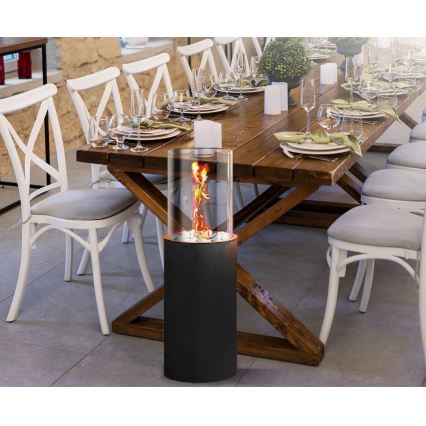 Biokominek ROMA 26,5x80,5 cm 2kW czarny + pokrowiec ochronny