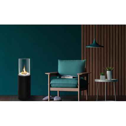 Biokominek ROMA 26,5x80,5 cm 2kW czarny + pokrowiec ochronny