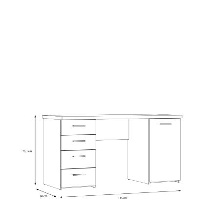 Biurko ARENO białe/dąb sonoma