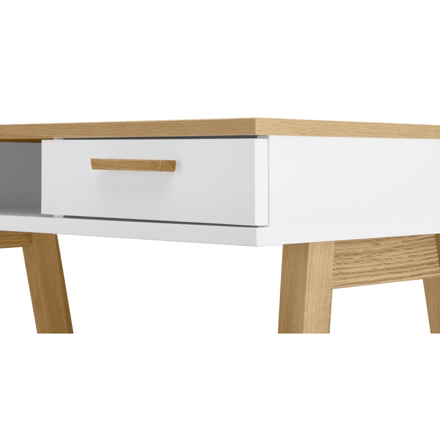 Biurko robocze FRISK 75x100 cm dąb naturalny/biały