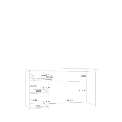 Biurko GINO białe/dąb sonoma