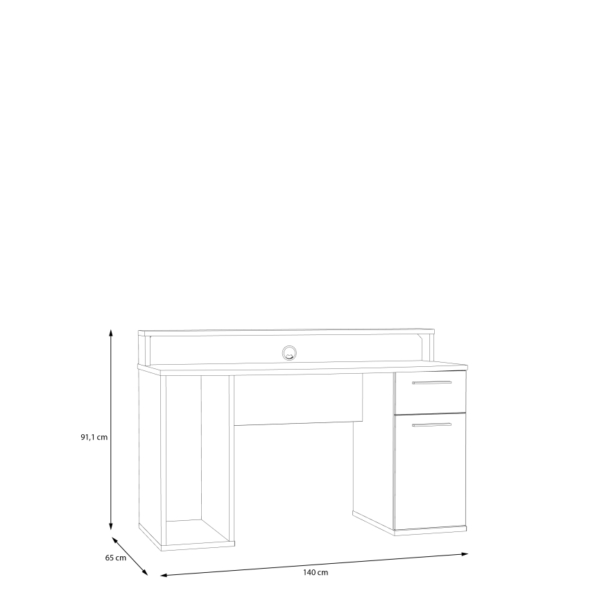 Biurko IVAR z podświetleniem, białe