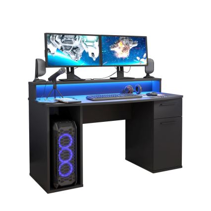 Biurko IVAR z podświetleniem, czarne