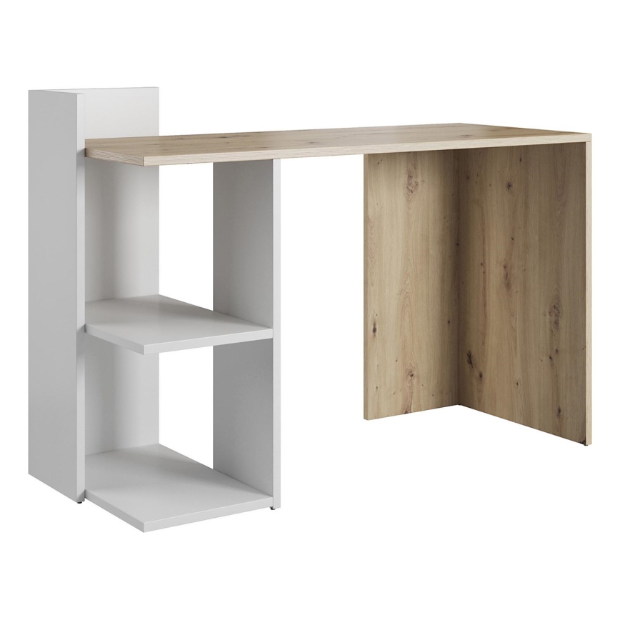 Biurko MARLO dąb artisan/białe