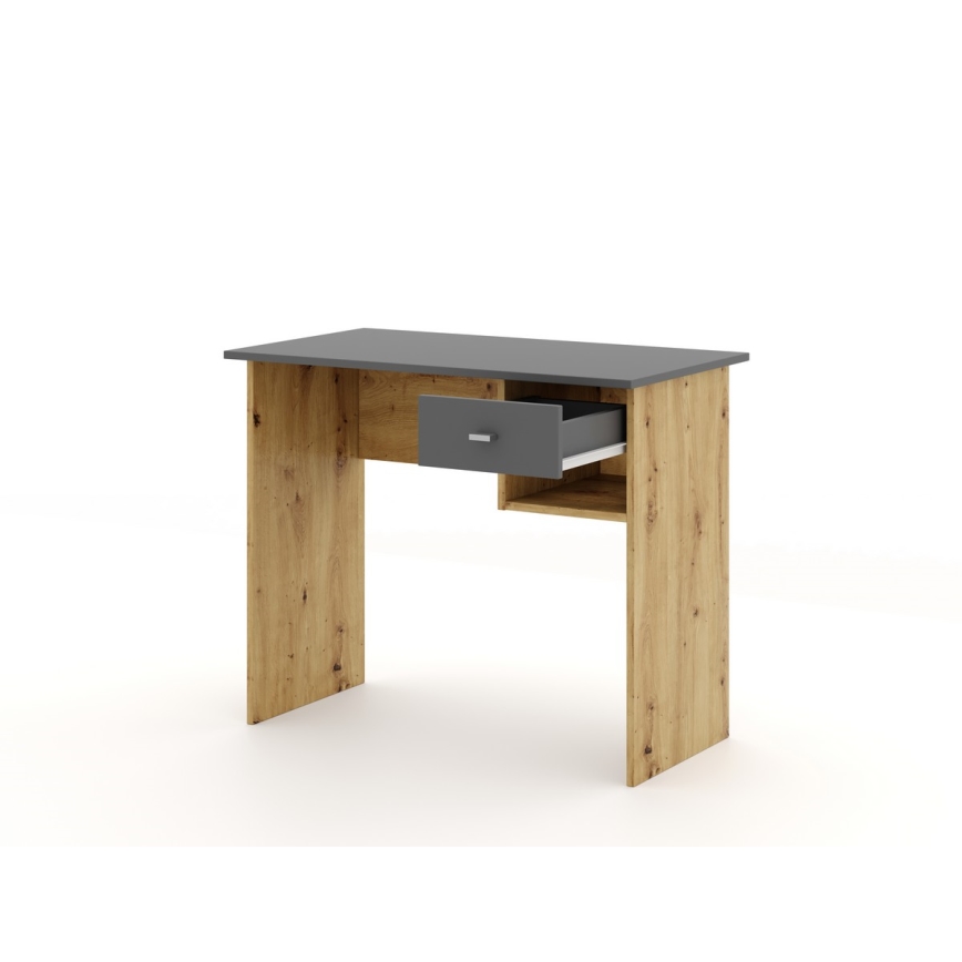 Biurko RICO dąb artisan/szare