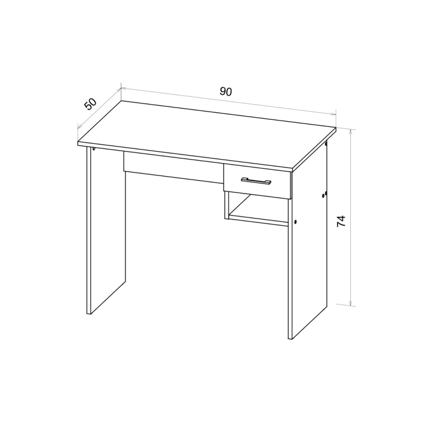 Biurko RICO dąb artisan/szare