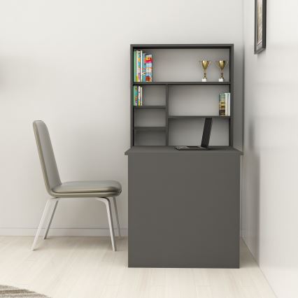 Biurko robocze z półką SEDIR 154,2x90 cm antracyt