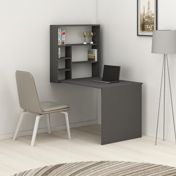Biurko robocze z półką SEDIR 154,2x90 cm antracyt