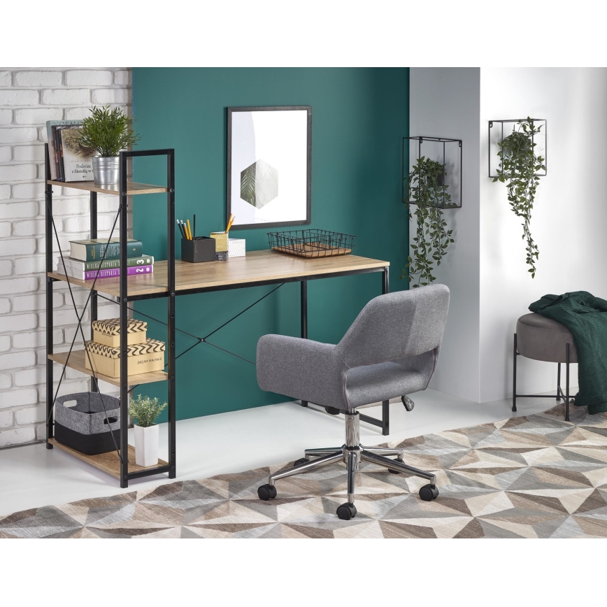 Biurko SERENOR czarne/dąb sonoma