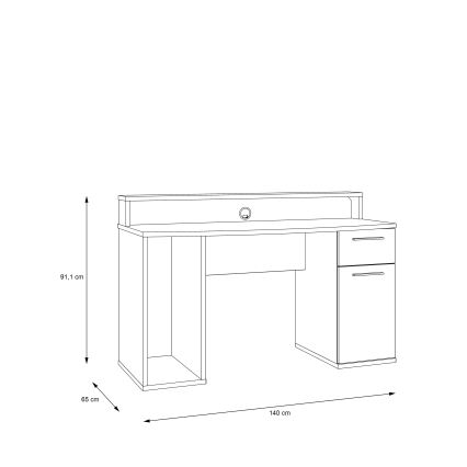 Biurko z podświetleniem IVAR czarne