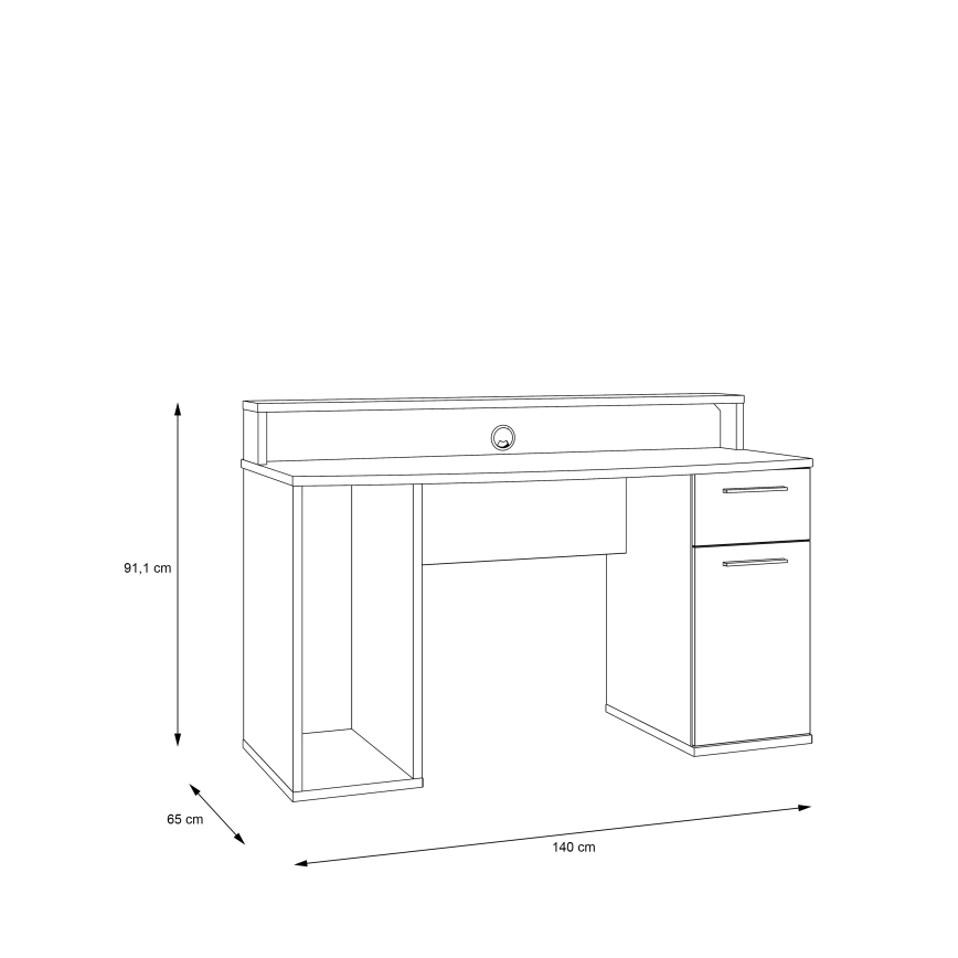 Biurko z podświetleniem IVAR czarne