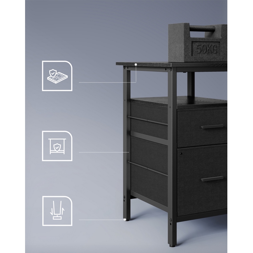 Biurko z podświetleniem SOLEA-X brązowo-czarne