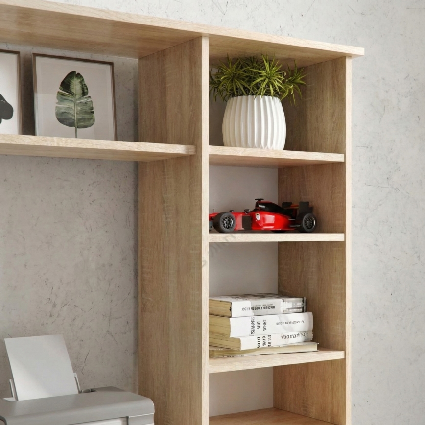 Biurko z półką ELIAN 160x53 cm dąb sonoma/biały