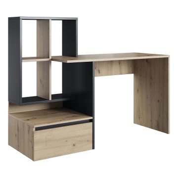 Biurko z półką MARLO dąb artisan/antracyt