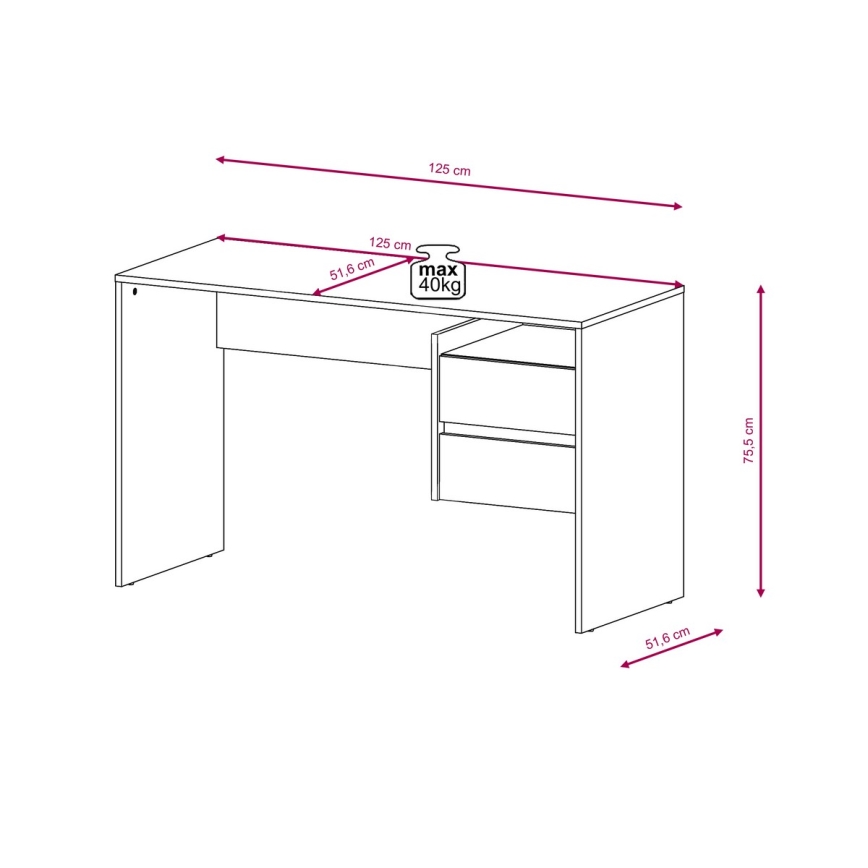 Biurko z szufladami MARLO, dąb artisan/antracyt