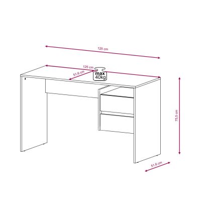 Biurko z szufladami MARLO szary beton/biały