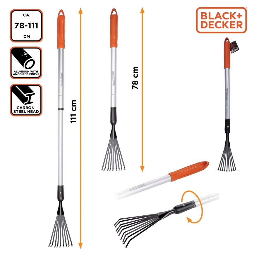 BLACK+DECKER - Grabie teleskopowe 78-111 cm