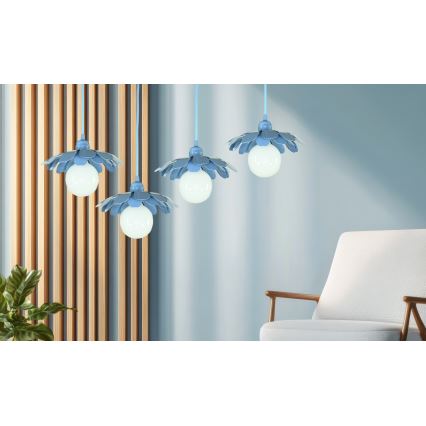 Bohemia-Design - Lampa wisząca na przewodzie 1xE27/60W/230V niebieska