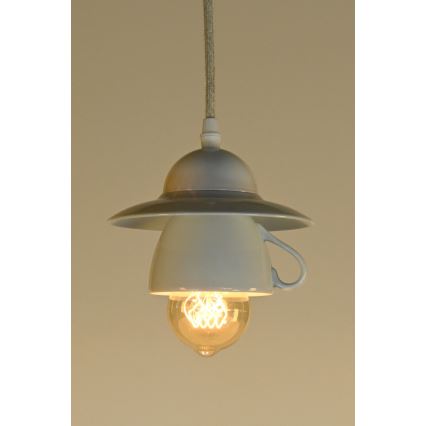 Bohemia-Design - Porcelanowa lampa wisząca na przewodzie 1xE27/60W/230V