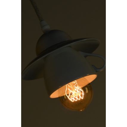 Bohemia-Design - Porcelanowa lampa wisząca na przewodzie 1xE27/60W/230V