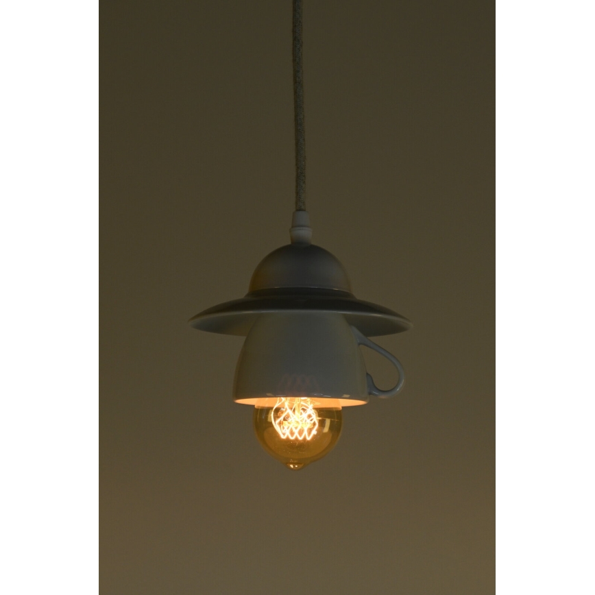 Bohemia-Design - Porcelanowa lampa wisząca na przewodzie 1xE27/60W/230V